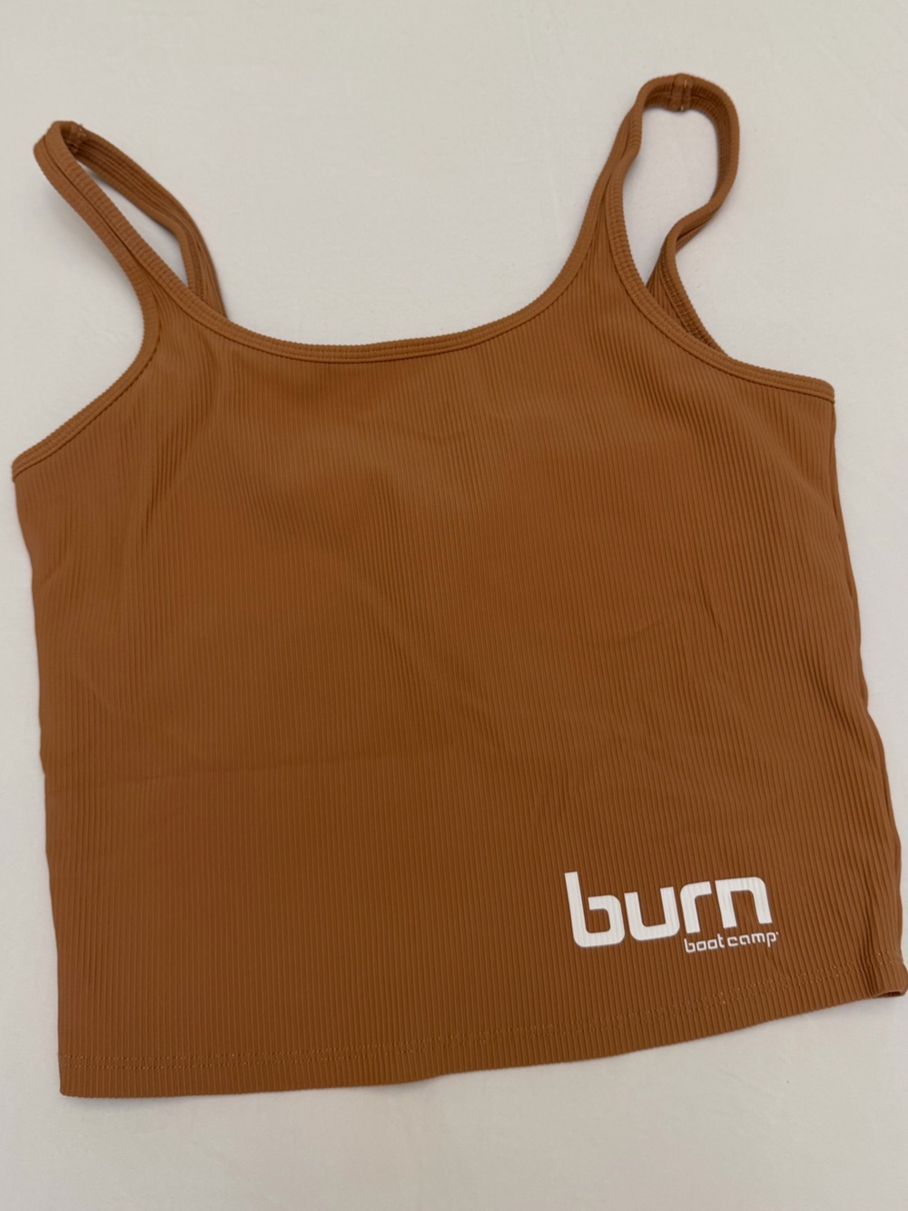 Ribbed Tank Crop Top - Brown